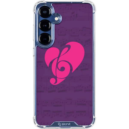 Purple Musical Notes Galaxy S25 Clear Case